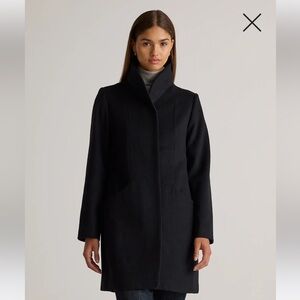 Quince black cocoon coat